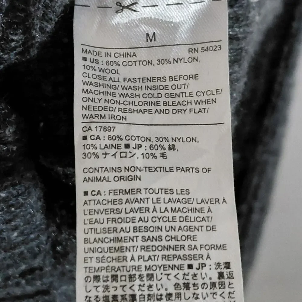 Banana Republic Wool Blend Gray Cardigan Sweater Men Size M